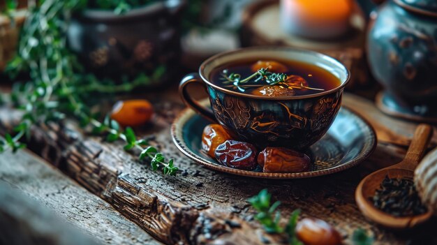 Datteln Früchte in der Tasse Datteln Fruchtgetränk Ramadhan Essen