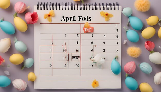 Foto datum 1. april kreatives konzept für den feiertag april fools day festdekoration