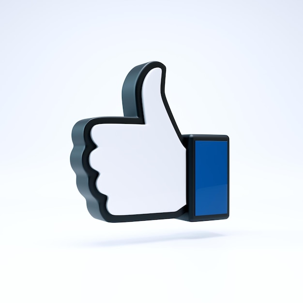 Daumen hoch Symbol Daumen hoch Ikonen Illustration Social Wie weißer Hintergrund 3D-Rendering