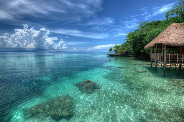 Davao Beach Resort Filipinas Un impresionante paisaje de mar azul y cielo perfecto para el verano