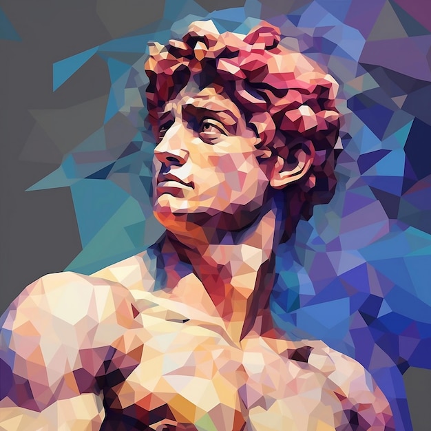 David Michelangelo low poly arte David Michelangelo escultura low poly