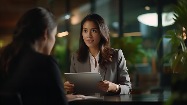 De pé num restaurante, empresários usam tablets digitais para fazer o seu trabalho.