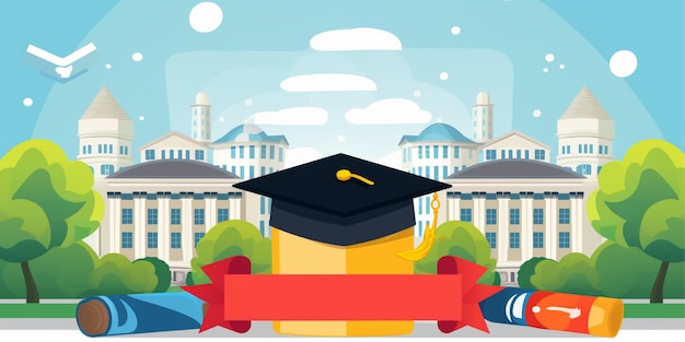 de volta à escola bandeira educação ilustração fundo