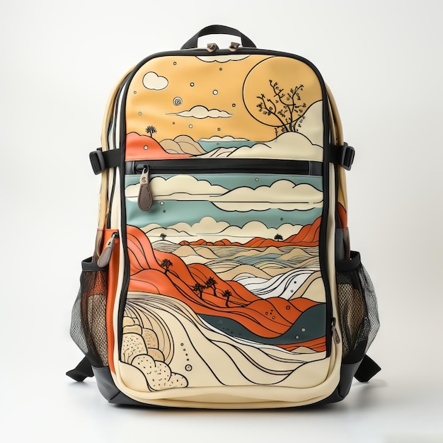 De volta à mochila de ilustração da escola