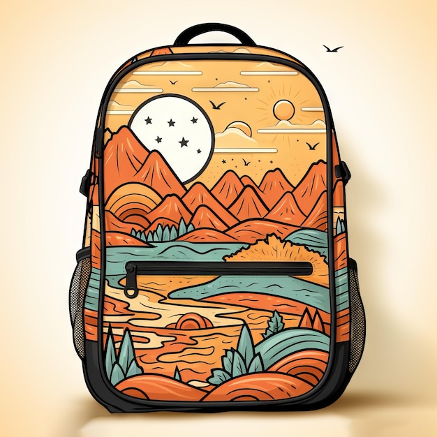 Foto de volta à mochila de ilustração da escola