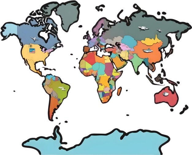 Foto de volta aos ícones escolares símbolos de suprimentos escolares educação e aprendizagem mapa mundial