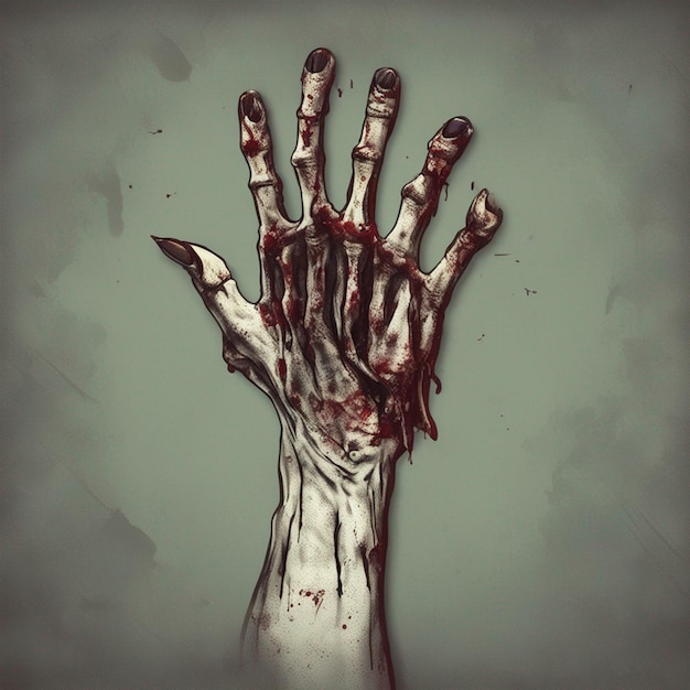 Dead of the Day-Tapete mit Zombie-Hand im Horrorbereich-Tapete
