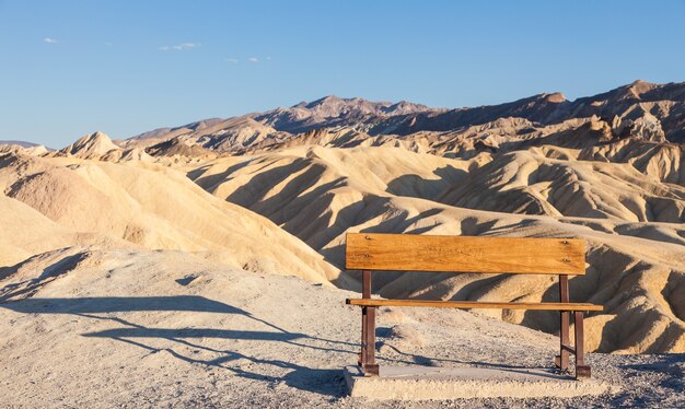 Death Valley, Kalifornien. Panorama vom Zabriesie Point bei Sonnenuntergang