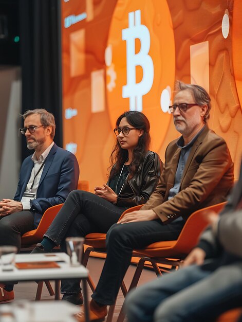 Debate de Bitcoin con panelistas discutiendo los pros y los contras del concepto de criptografía Ba
