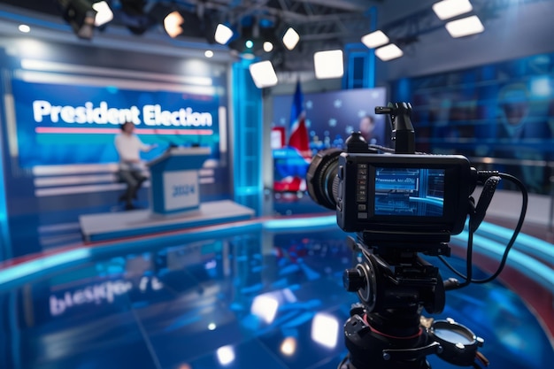 Debates durante as eleições presidenciais em estúdio de televisão