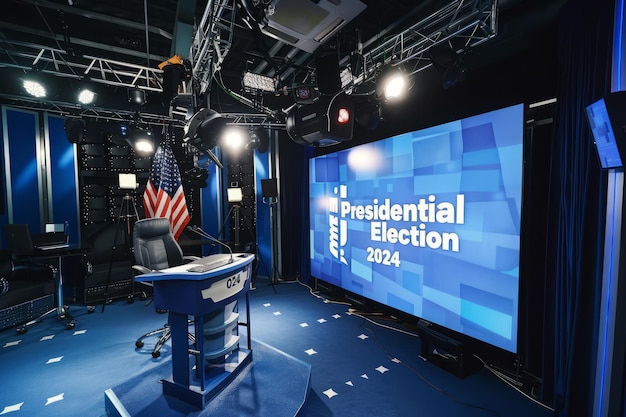 Debatten während der Präsidentschaftswahl im Fernsehstudio