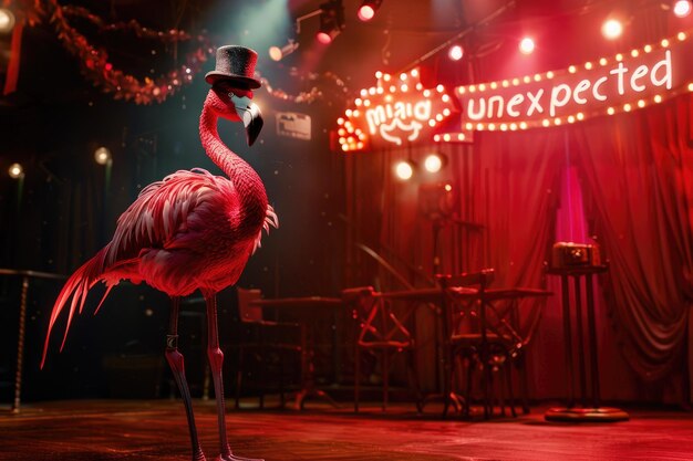 Foto el debut musical de broadway flamingo en el centro de atención
