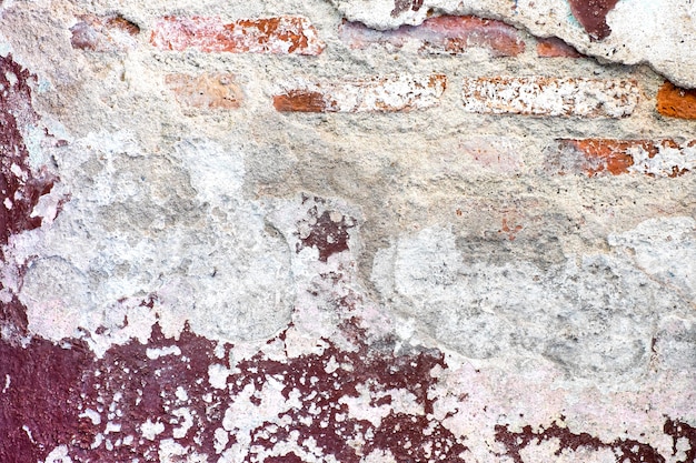Decadência rachada pintada de fundo de textura de parede de concreto, parede grunge