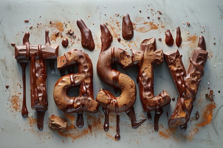 Foto decadente chocolate goteante texturas suaves gráfica contemporánea ia generativa