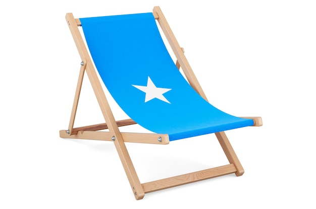Foto deckchair com bandeira da somália excursões de férias na somália pacotes de viagens conceito renderização 3d isolado em fundo branco
