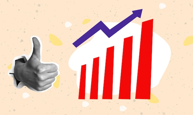 Decolagem de carreira bem-sucedida Conceito de negócios de investimentos lucrativos polegares para cima