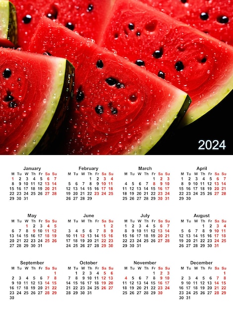 Decoração da casa Frutas Arte pop Calendário de parede Decoração de melões