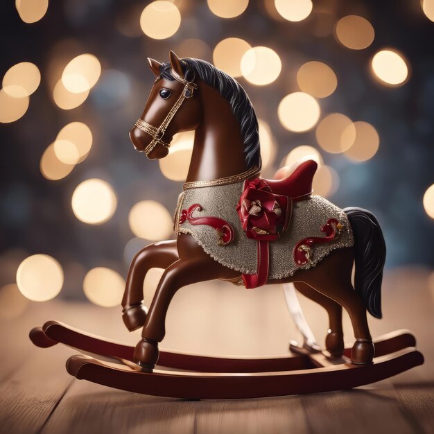 Foto decoração de ano novo cavalo de balanço decoração de natal