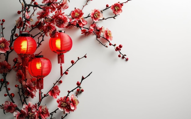 decoração de ano novo chinês isolada em fundo branco