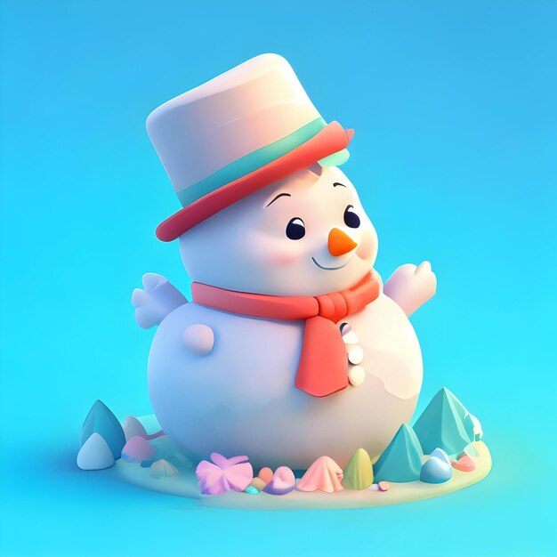 Foto decoração de boneco de neve boneco de neve família bonito boneco de neve boneco de neve estatueta de boneco de neve projeto de boneco de neve