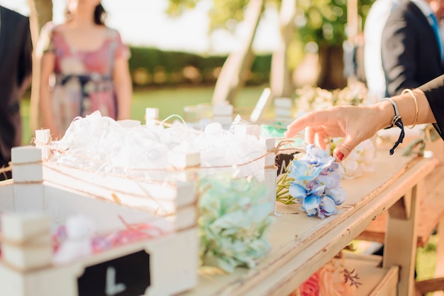 Foto decoração de casamento à noite de verão