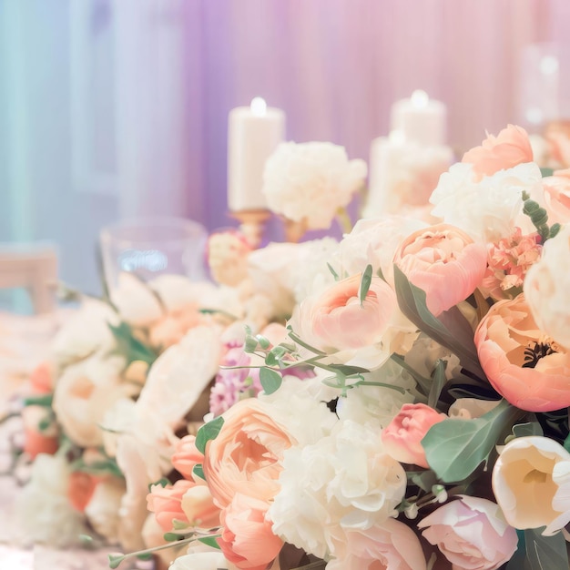 Foto decoração de casamento em cores pastel