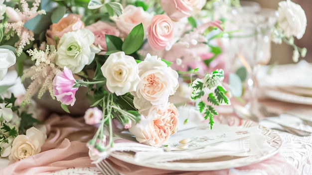 Foto decoração de casamento na casa de campo floral decoração de casamento bolo e celebração de evento estilo rural inglês
