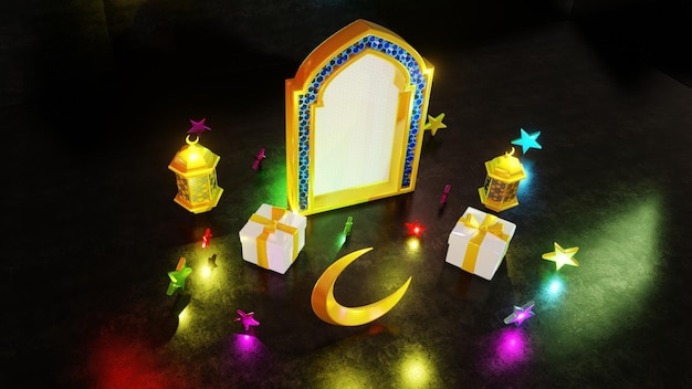 Decoração de Eid Mubarak 3D