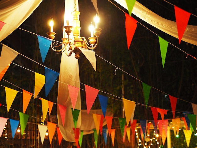 Foto decoração de festa à noite