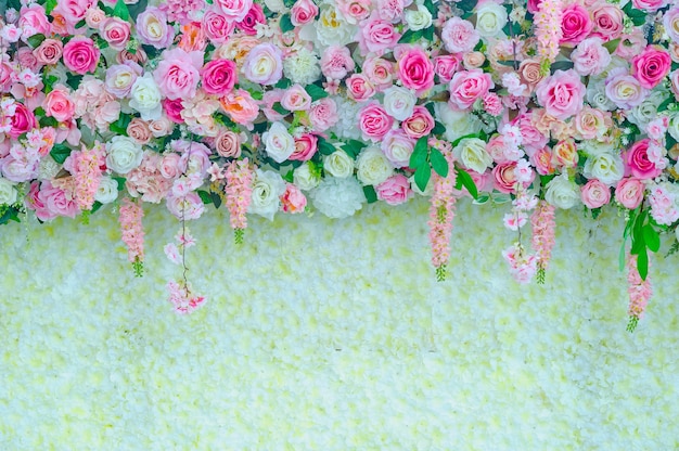 decoração de flores de casamento, fundo de pano de fundo da flor