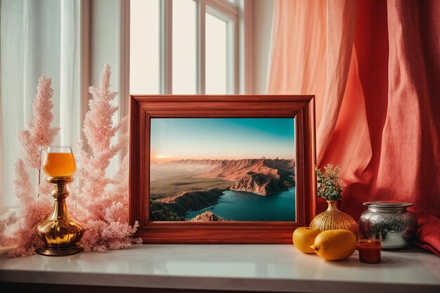 Foto decoração de interiores com moldura fotográfica