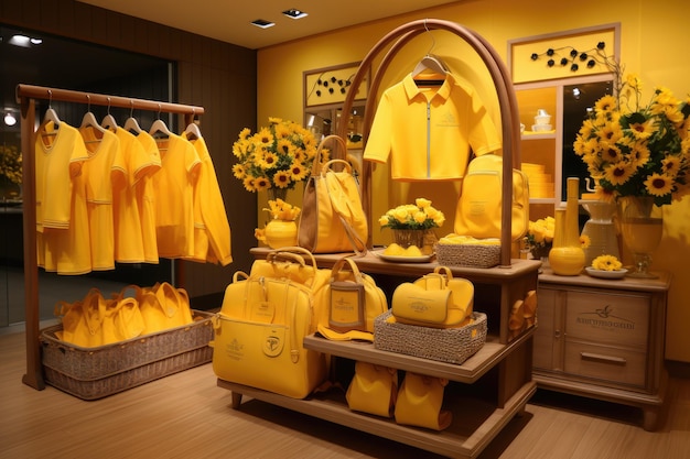 decoração de loja em ideias de inspiração de tema amarelo