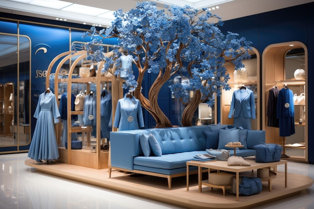 decoração de loja em ideias de inspiração de tema azul