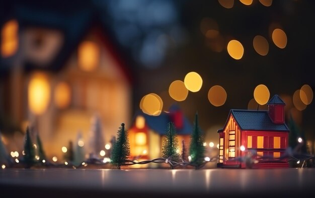 Decoração de luzes de natal sazonais para casas ai de fundo ao ar livre ai gerativa ai