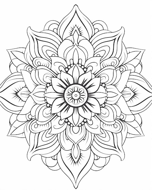 Decoração de Mandala Página de colorir