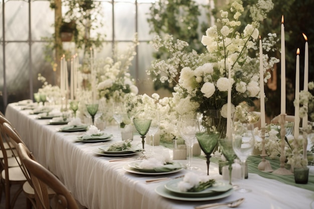decoração de mesa de casamento com flores e velas