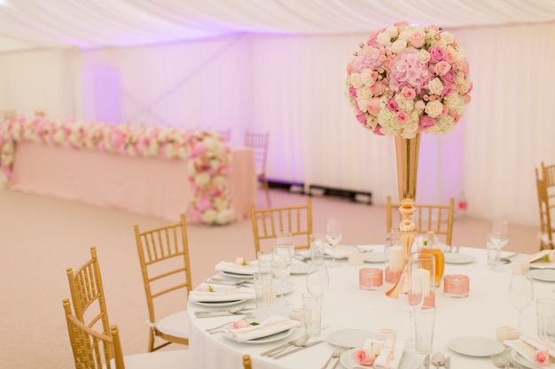 Decoração de mesa de casamento