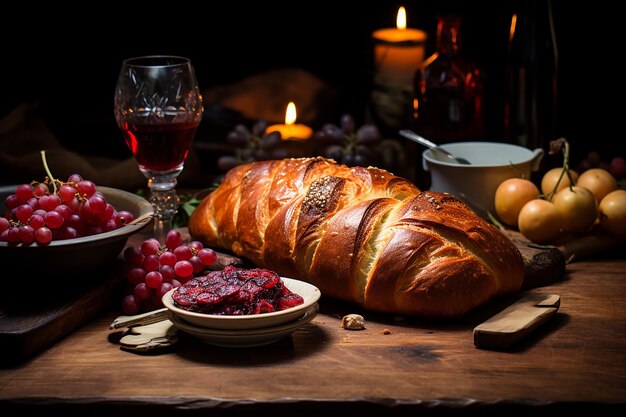 Foto decoração de mesa de comida