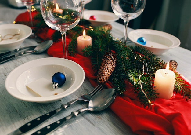 Decoração de mesa de natal