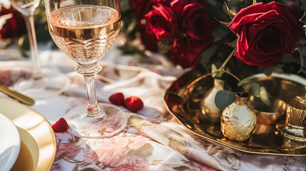 Decoração de mesa floral elegante para festa de jantar e decoração de férias idéia de estilo doméstico