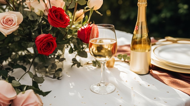 Decoração de mesa floral elegante para festas de jantar e decoração de férias