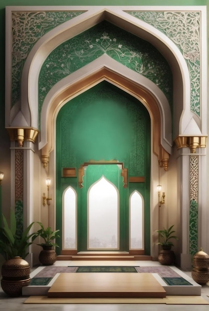 Decoração de mesquita islâmica fundo elegante