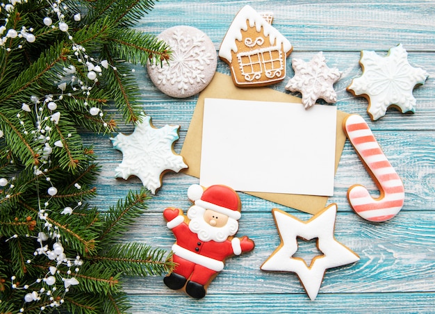 Decoração de natal com biscoitos