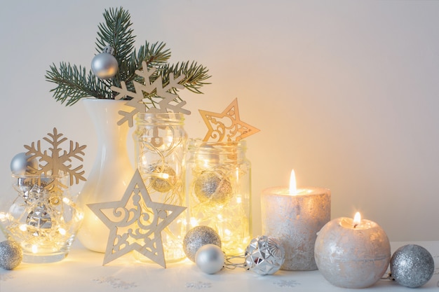 Decoração de Natal com velas