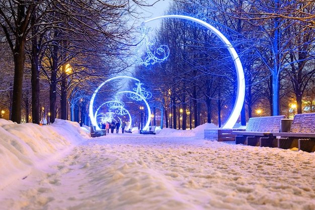 Decoração de Natal das ruas A tempestade de neve