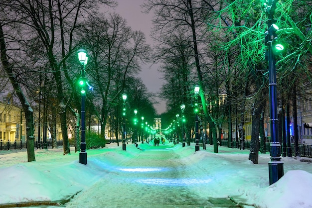 Decoração de Natal das ruas A tempestade de neve