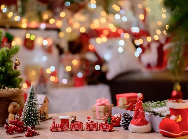 Decoração de Natal em casa. Celebração de Natal e Ano Novo para festa de férias.