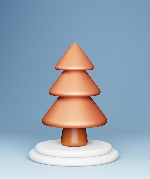 Decoração de natal em renderização 3d de fundo azul claro