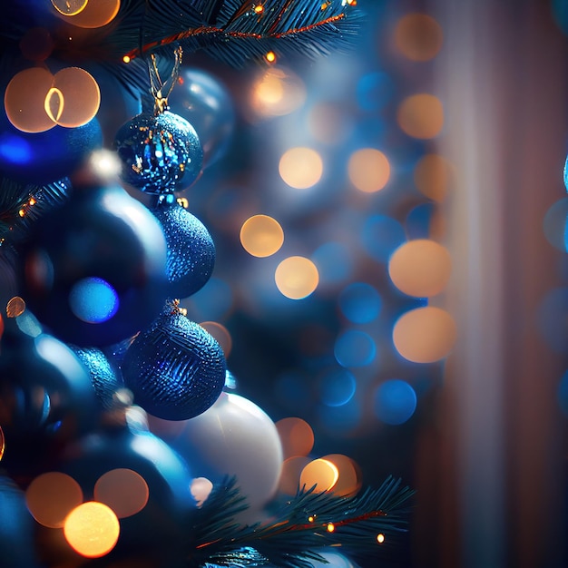 Decoração de Natal em um fundo abstrato Bolas de Natal e cones de Natal