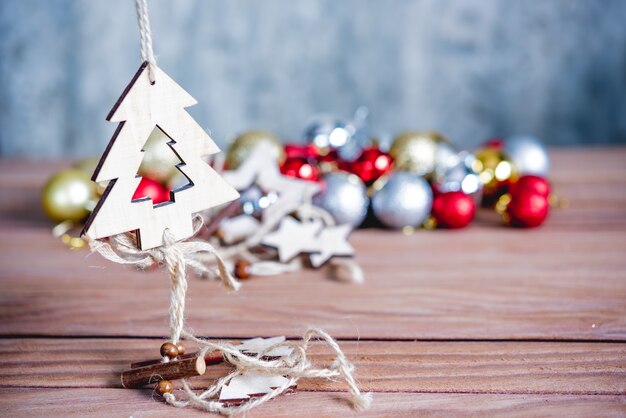 Foto decoração de natal festival de felicidade. fundo de natal